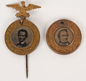 1860 LINCOLN HAMLIN / DOUGLAS JOHNSON FERROTYPES