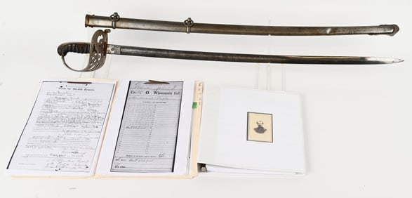 CIVIL WAR ID'ED SWORD 6TH WISCONSIN IRON BRIGADE