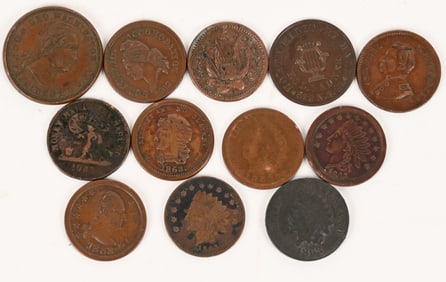 US FEDERAL CIVIL WAR SUTLER TOKENS LADY LIBERTY