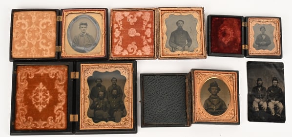 CIVIL WAR IMAGES WITH OFFICERS QUATER PLATE LOT