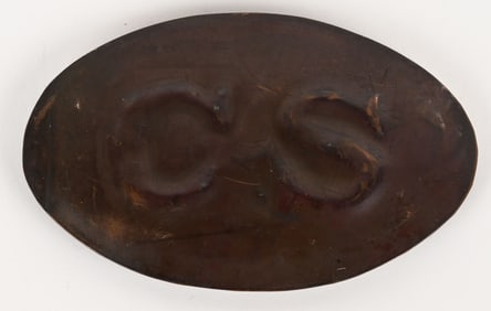 CIVIL WAR CONFEDERATE OVAL EGG SHAPED CS BUCKLE