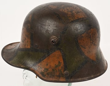 WW1 IMPERIAL GERMAN M16 CAMOUFLAGE HELMET W LINER