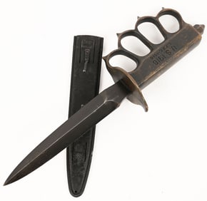 WWI US M1918 TRENCH KNIFE LF&C W/ SCABBARD