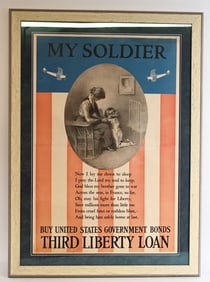 WW1 POSTER MY SOLDIER BUY WAR BONDS BY HIRAM GREEN