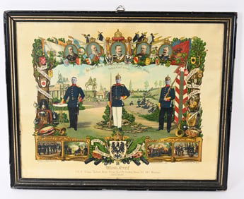 IMPERIAL GERMAN FRAMED MEMORIAL 118TH HESSE REGT.