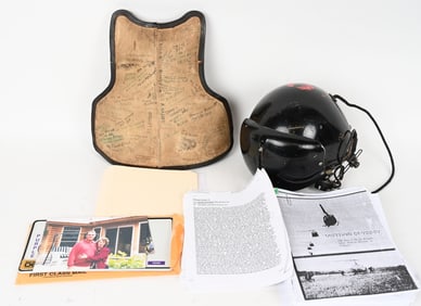 VIETNAM FLIGHT HELMET & BODY ARMOR BULLET STRUCK