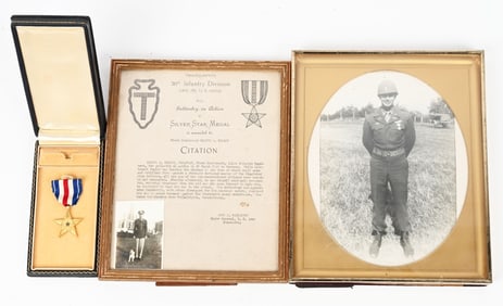 WWII SILVER STAR CITATION & MEDAL GROUP 36TH DIV