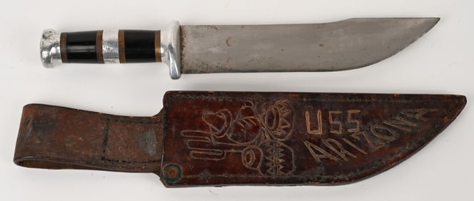 WWII THEATER MADE KNIFE USS ARIZONA WW2