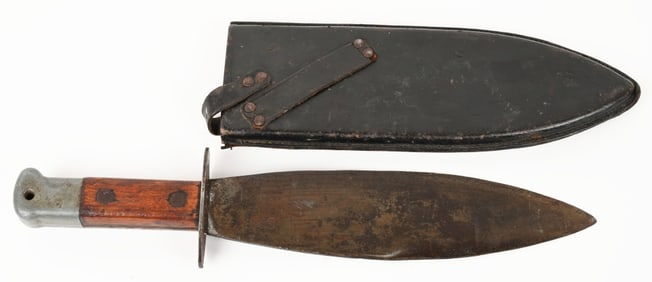 WWII BRITISH OSS SMATCHET FIGHTING KNIFE SCABBARD