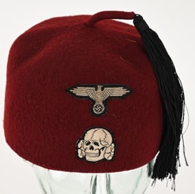 WWII NAZI GERMAN MAROON SS FEZ SIZE 56 WW2