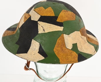 WWI US ARMY DOUGHBOY CAMO HELMET w/ LINER WW1