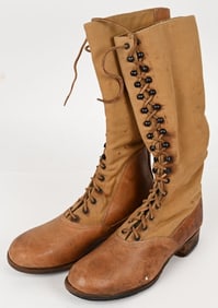 WWII NAZI GERMAN TROPICAL KNEE HIGH LACE UP BOOTS