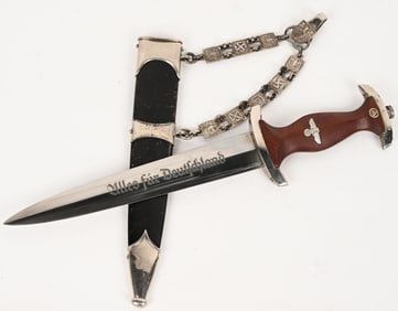 WWII NAZI GERMAN NSKK M36 CHAINED SERVICE DAGGER