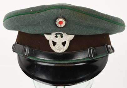 WWII NAZI GERMAN POLICE SCHUTZPOLIZEI VISOR CAP