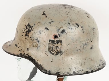 WWII NAZI GERMAN M35 SNOW CAMO COMBAT HELMET WW2