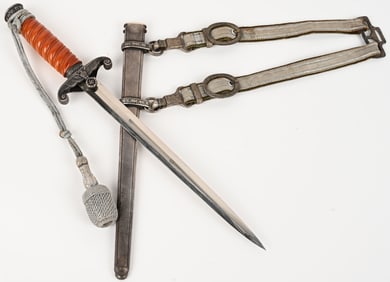 WWII NAZI GERMAN HEER OFFICER'S DAGGER W HANGERS