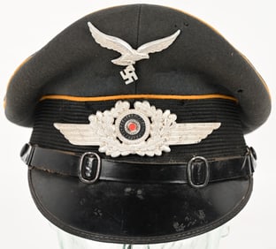 WWII NAZI GERMAN LUFTWAFFE FLIGHT VISOR HAT WW2