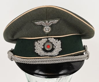WWII NAZI INFANTRY OFFICER VISOR HAT PEKÜROS WW2