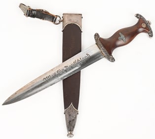 WWII NAZI GERMAN SA DAGGER W ENGRAVED FITTINGS WW2