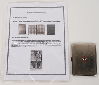 WWII NAZI GERMAN CIGARETTE CASE OF HJ SCHIRACH