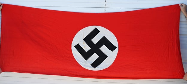 WWII NAZI GERMAN NSDAP SMALL FLAG / BANNER WW2