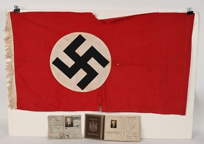 WWII NAZI GERMAN NSDAP POLITICAL PODIUM BANNER LOT