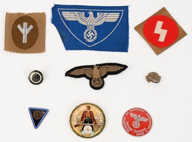 WWII NAZI GERMAN INSIGNIA LOT SS SA HJ POSTAL WW2
