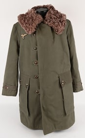 WWII NAZI GERMAN LUFTWAFFE HEAVY COAT W FUR COLLAR