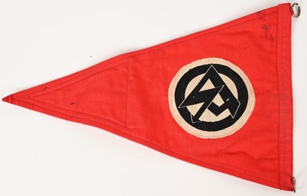 WWII NAZI GERMAN SA CAR PENNANT W/ RZM TAG WW2