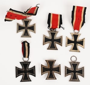 WWII NAZI GERMAN IRON CROSS LOT OF 6 EKI EKII WW2