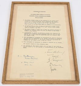 WWII SIGNED COPY OF THE INSTRUMENT OF SURRENDER