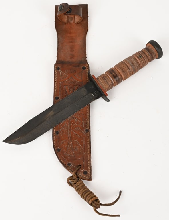 WWII USN ROBESON SHUREDGE MARK 2 RED SPACER WW2: This version is the earliest MK 2 version with the red spacer next to the guard. This was thought to keep the guard from meeting the moisture absorbing leather thus, keep it from rusting. The use of t