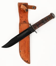 WWII KA-BAR USMC FIGHTING KNIFE W SHEATH WW2