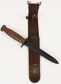 WWII U.S. M3 CASE FIGHTING KNIFE IN M6 SCABBARD