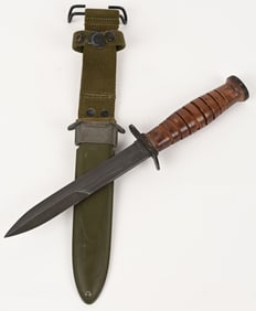 WWII US ARMY M3 FIGHTING KNIFE KINFOLKS GUARD MKED