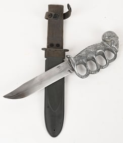 WWII EW STONE SR. SKULL & COBRA FIGHTING KNIFE WW2