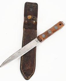 WWII US JOHN EK FIGHTING KNIFE W SCABBARD MODEL 2