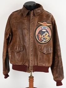 WWII US ARMY AIR CORPS PATCHED A-2 FLIGHT JACKET