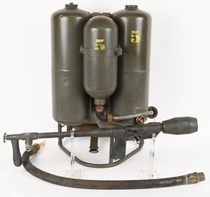 WWII US INERT M2 FLAMETHROWER TANKS & WAND WW2