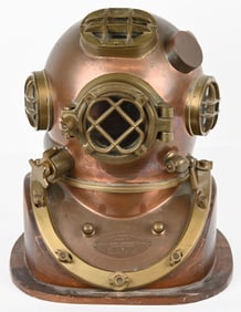 WWII USN MKV REPLICA COPPER & BRASS DIVING HELMET