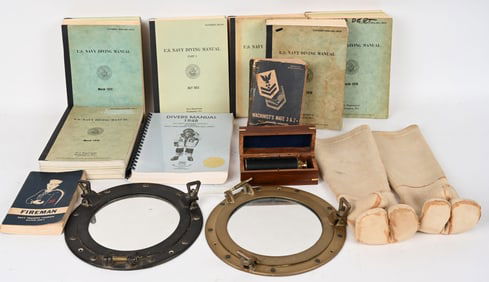 US NAVY DIVING MANUALS MKV GLOVES PORTHOLE LOT