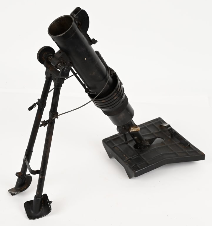 WWII FRENCH WORLD WAR II MORTAR (DEACTIVATED) WW2: An original, deactivated French Brandt model of 1937 light mortar, designed to replace rifle grenades in infantry platoons and used during World War II. Complete and stamped ‘L. Gr. Mle 37 No. 2