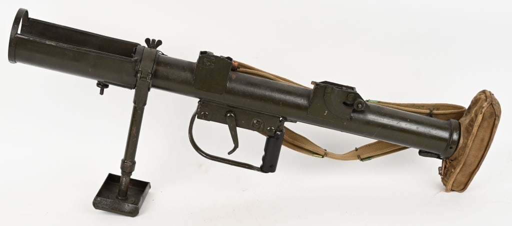 WWII BRITISH PIAT ANTI TANK GRENADE LAUNCHER WW2: This is a scarce example of an original WWII British "PIAT" anti-tank grenade launcher. The term PIAT was the acronym for "Projector, Infantry, Anti Tank" with the first models being initially designe
