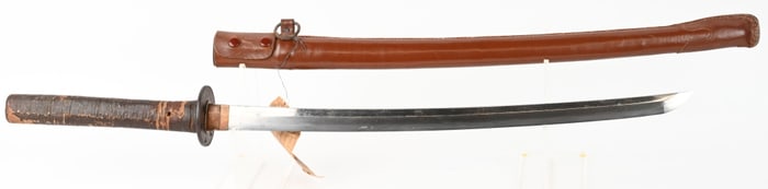 JAPANESE SHINTO ERA KATANA AND SAYA BRING HOME TAG