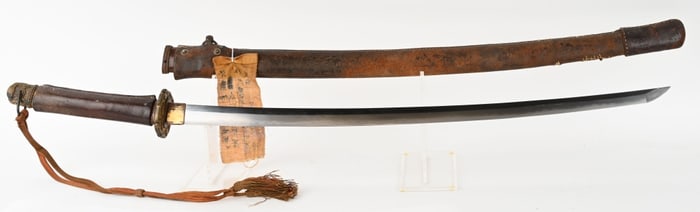 JAPANESE KATANA SIGNED TANG w/ SAYA & TAG