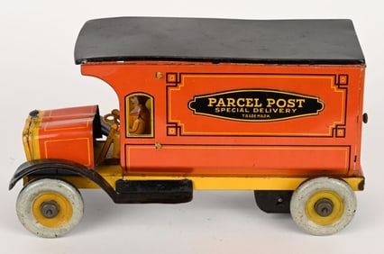STRAUSS TIN WINDUP PARCEL POST VAN