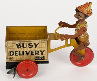 MARX WINDUP BUSY DELIVERY w/ BLACK PINOCCHIO