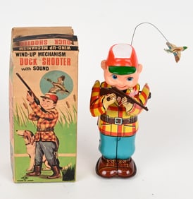 JAPAN TIN WINDUP DUCK SHOOTER w/ BOX