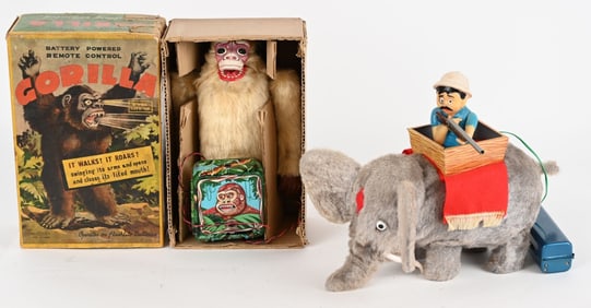 2- BATTERY OP TOYS JUNGLE JUMBO & GORILLA