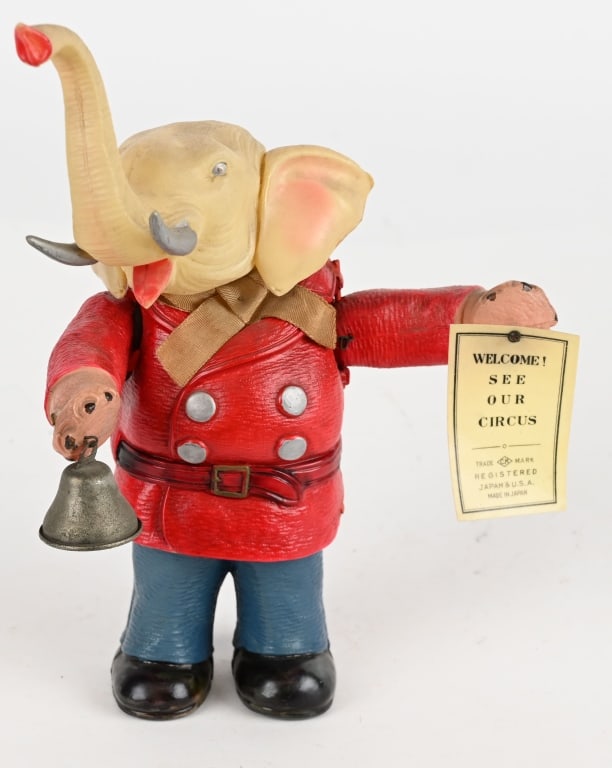 JAPAN CELLULOID WIND-UP CIRCUS ELEPHANT (1 of 10)